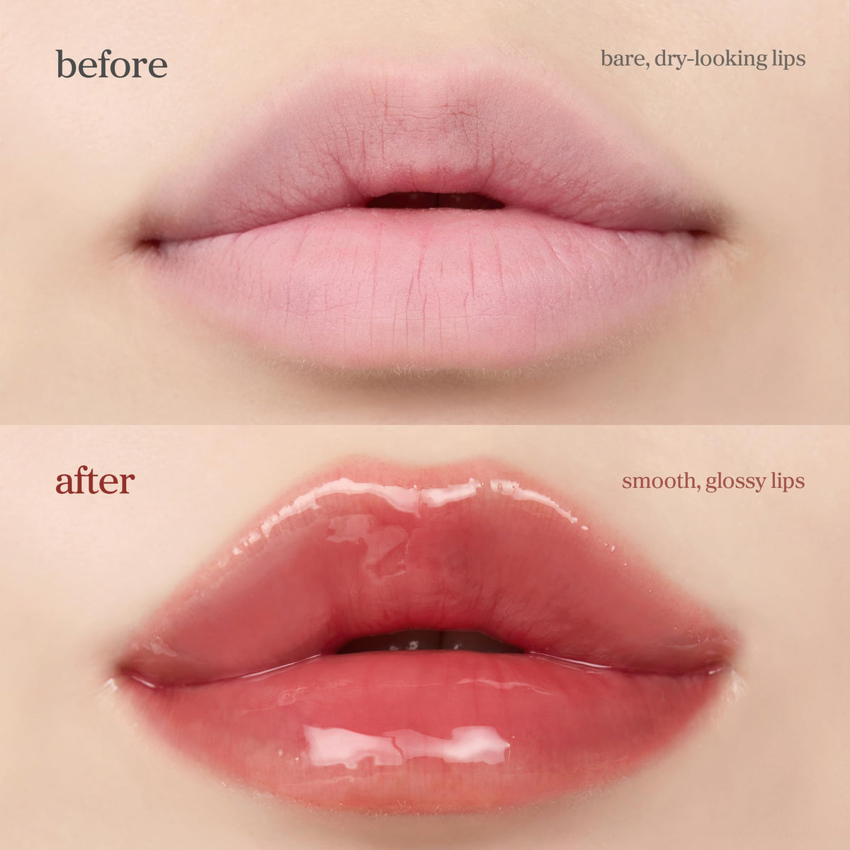 NOONI Lip Oil Applegoji showing texture on lips