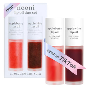 NOONI Lip Oil Set Appleberry and Applewine front view