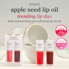 NOONI Lip Oil Set Applewine shade close-up