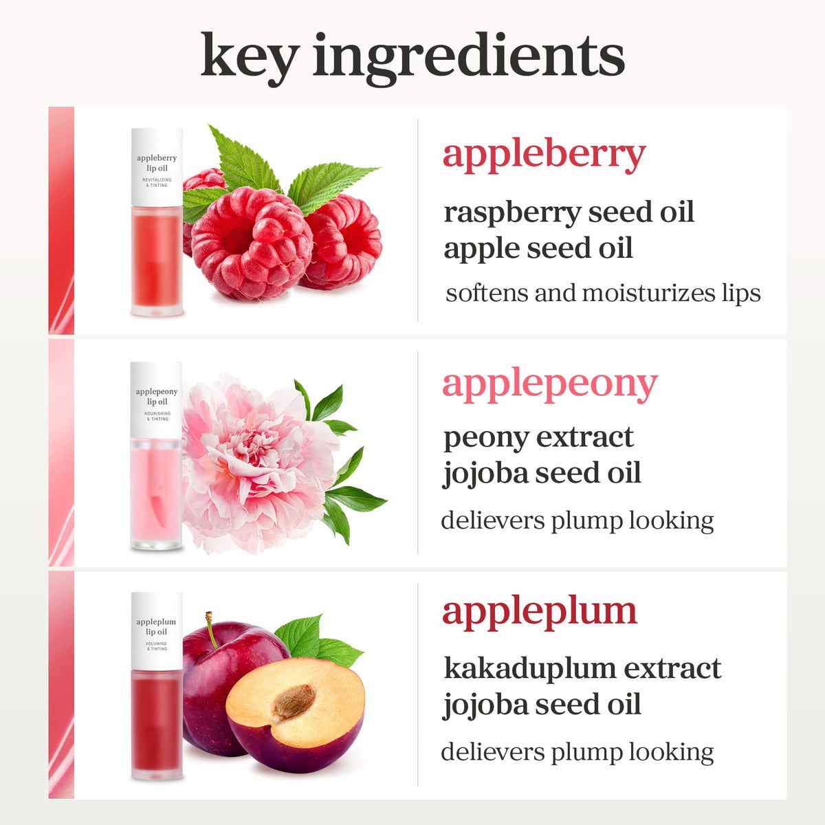 NOONI Lip Oil Set displayed with fruits