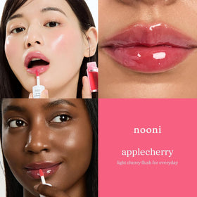 NOONI Lip Oil Set in a travel pouch