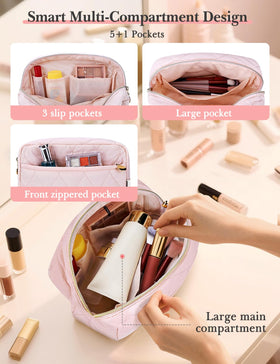 Noozion Makeup Bag side view highlighting the water-resistant fabric