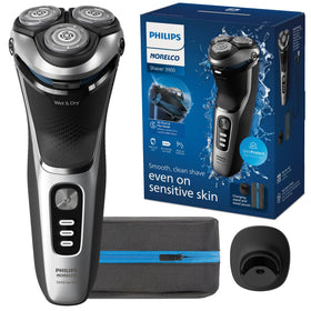 Norelco 3900 Electric Shaver front view in Storm Blue