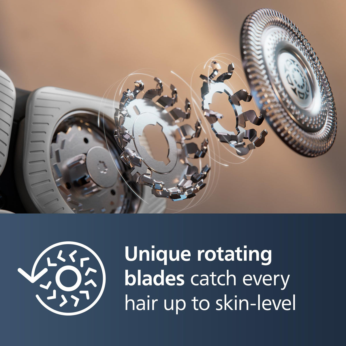 Norelco 9000 Electric Shaver side view showing flexible heads