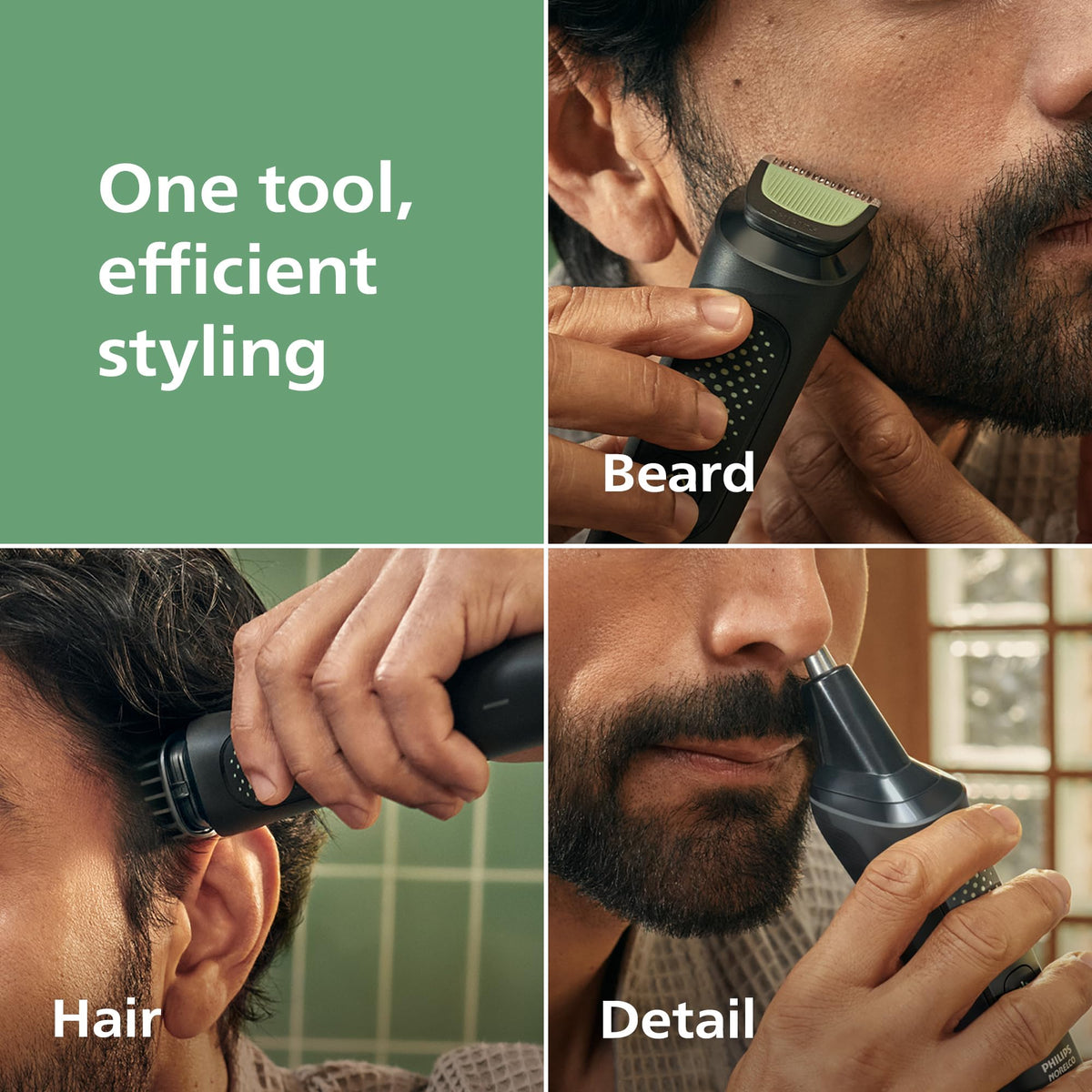 Norelco All-in-One 3000 Trimmer side view showing ergonomic handle