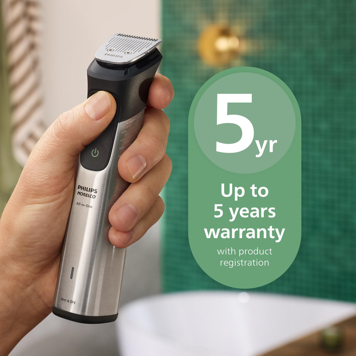 Norelco All-in-One 7000 Trimmer in lifestyle use