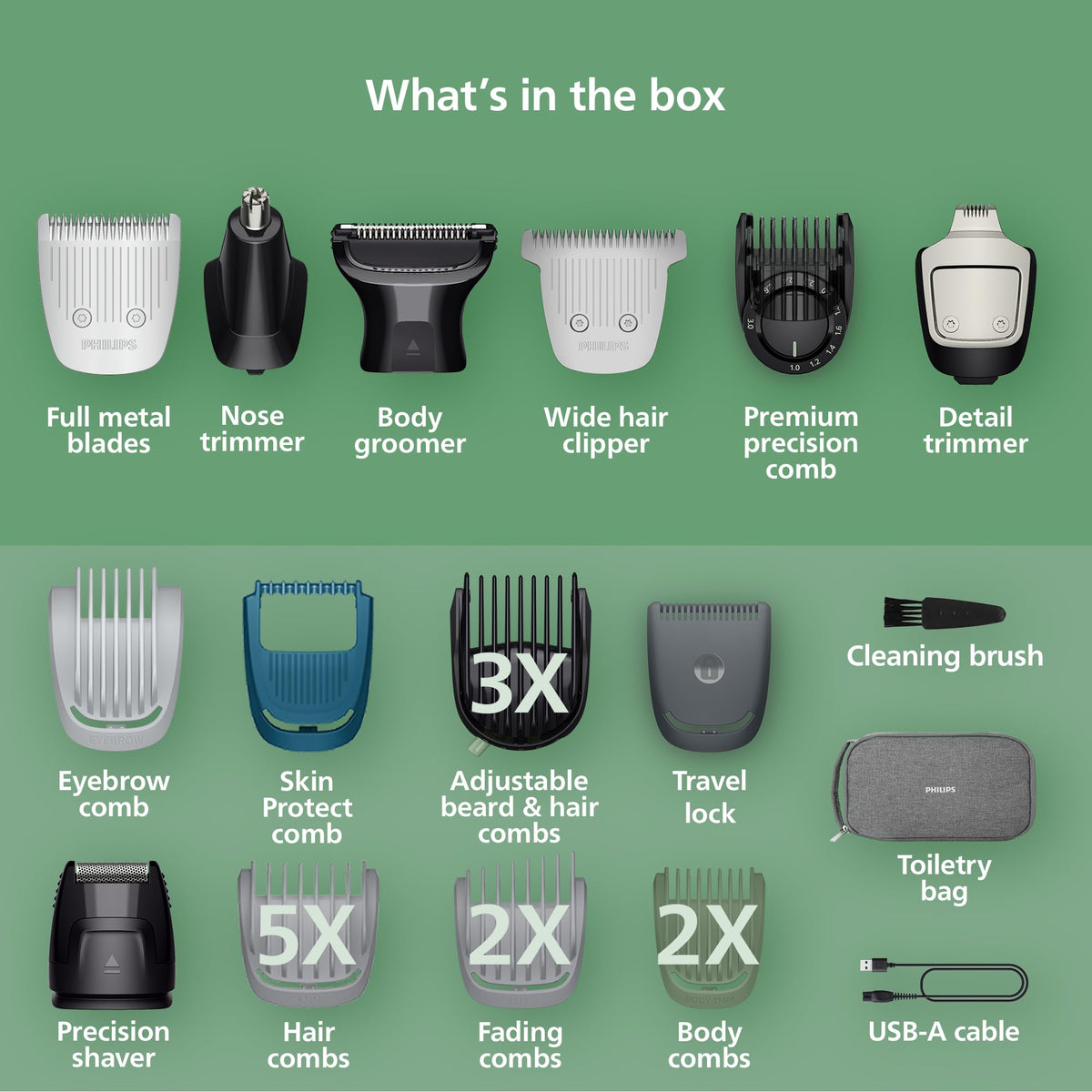 Norelco All-in-One 9000 Trimmer with precision comb and length settings