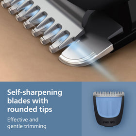 Norelco Beard Trimmer 3000 demonstrating waterproof feature