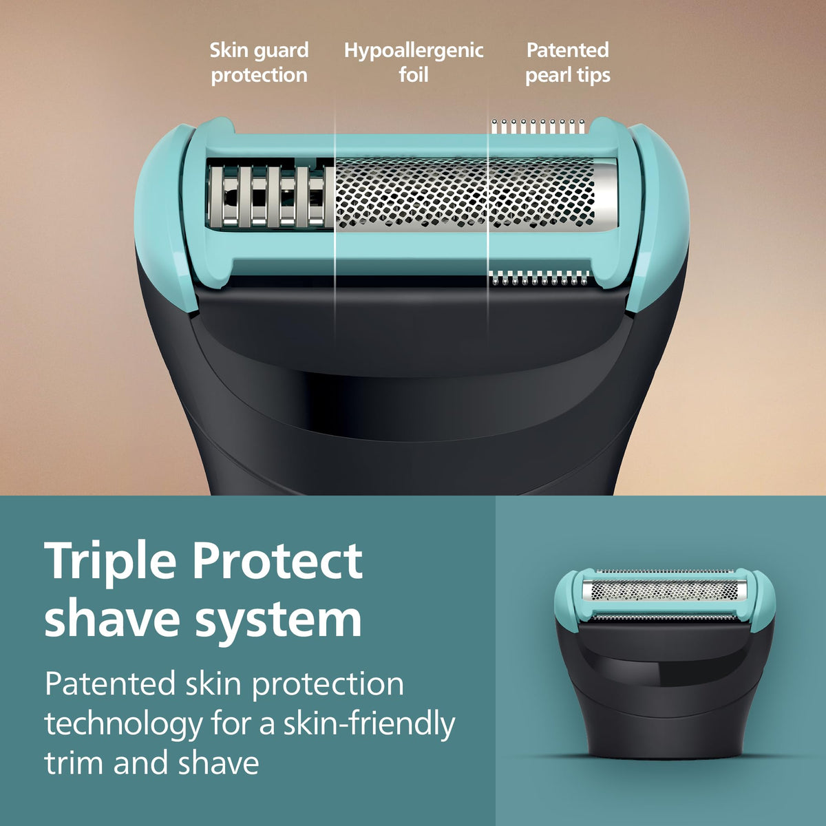 Norelco Body Groomer 5000 Series in use during a shower