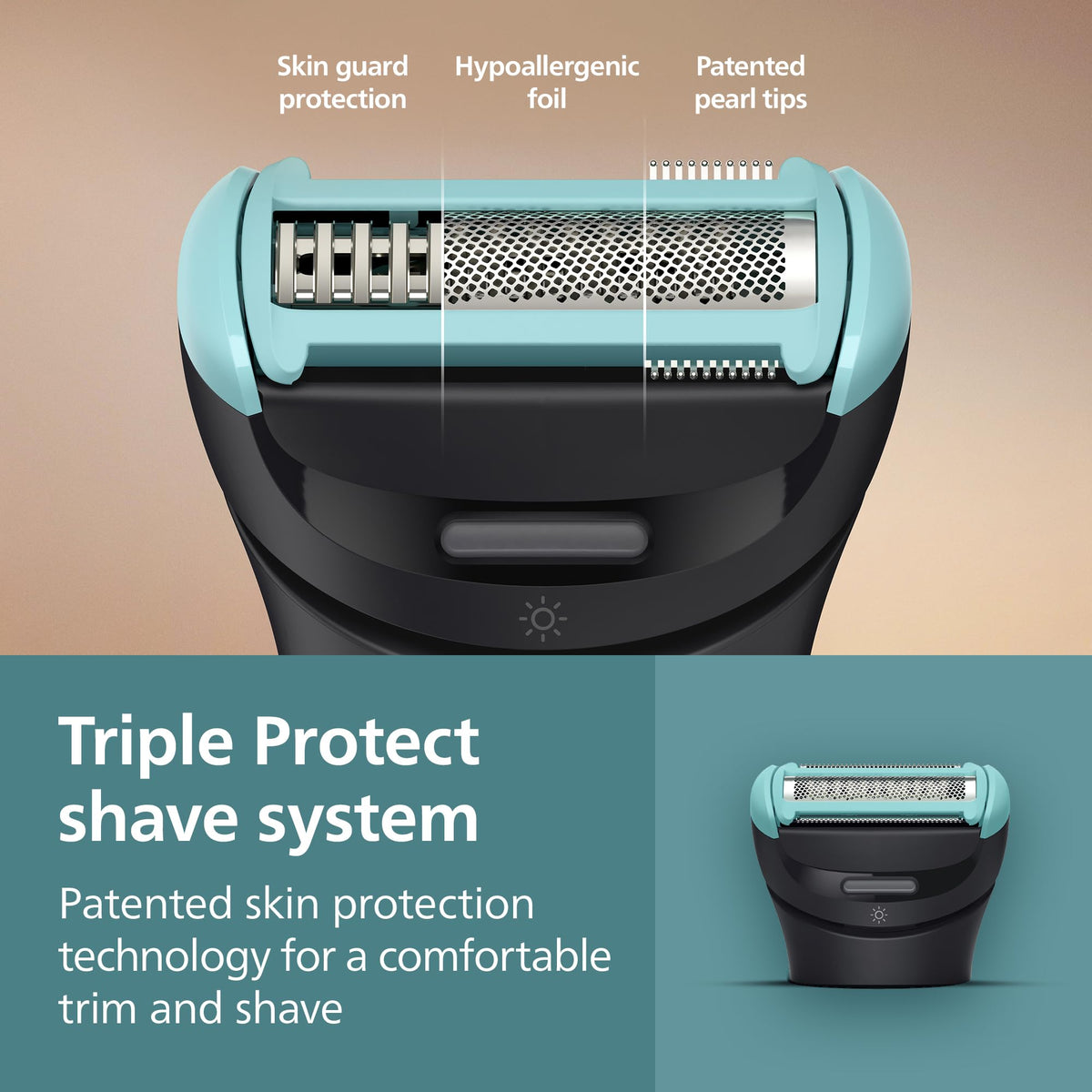 Norelco Body Groomer 7000 Series displaying adjustable combs and intimate comb