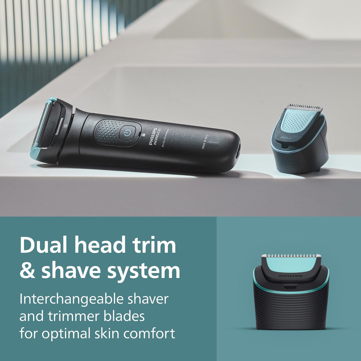 Norelco Body Groomer 7000 Series with Optilight feature for visibility
