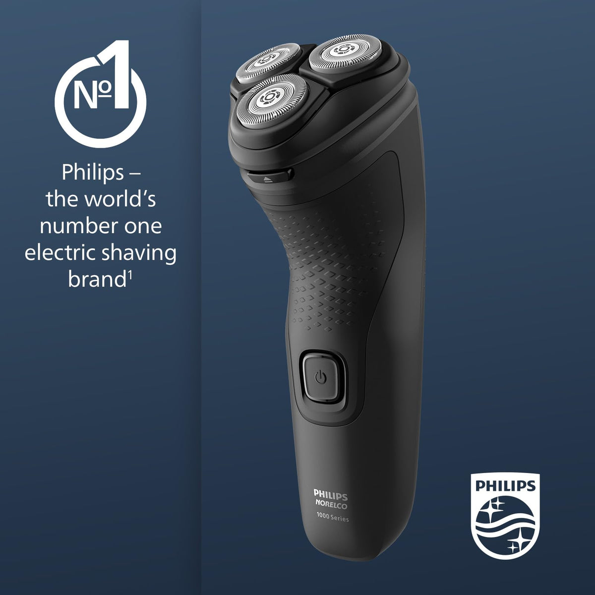 Norelco Electric Shaver 1100 Series side view showcasing comfort cut blades