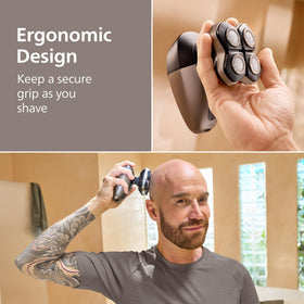 Norelco Head Shaver Pro 9000 showing travel lock feature