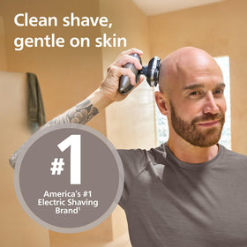 Norelco Head Shaver Pro 9000 side view showing ComfortCut blades