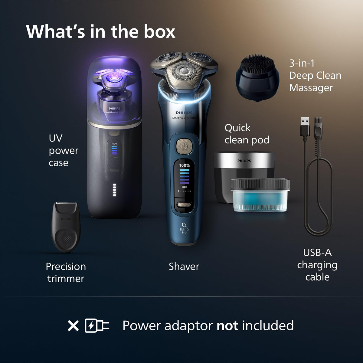 Norelco i9000 Prestige Electric Shaver display with settings
