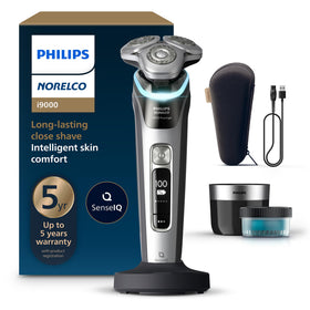 Norelco i9000 Prestige Electric Shaver front view in dark slate