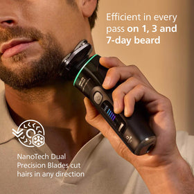 Norelco i9000 Prestige Electric Shaver showcasing custom colour display
