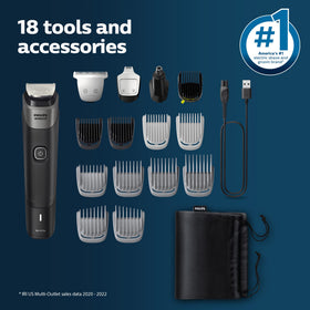 Norelco Multigroom 5000 Series grooming kit accessories