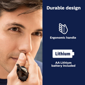 Norelco Nose Trimmer 3000 water-resistant feature demonstration