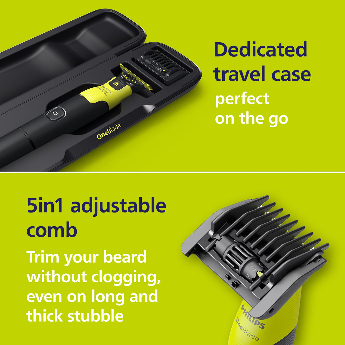 Norelco OneBlade 360 adjustable comb settings