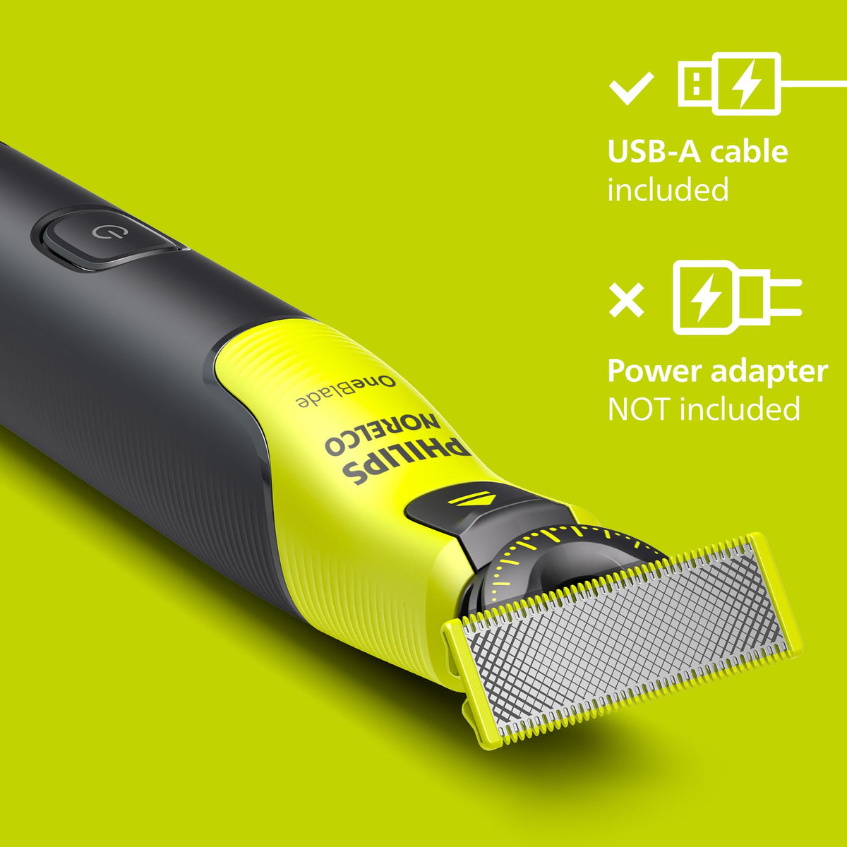 Norelco OneBlade 360 displaying 5-in-1 adjustable comb