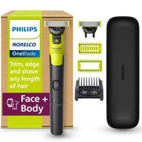 Norelco OneBlade 360 Hybrid Face + Body trimmer kit front view