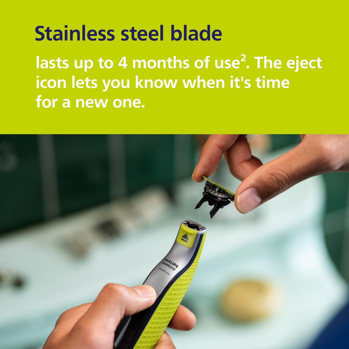 Norelco OneBlade 360 lifestyle scene in bathroom setting