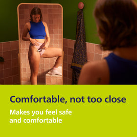 Norelco OneBlade Intimate Trimmer showing waterproof feature