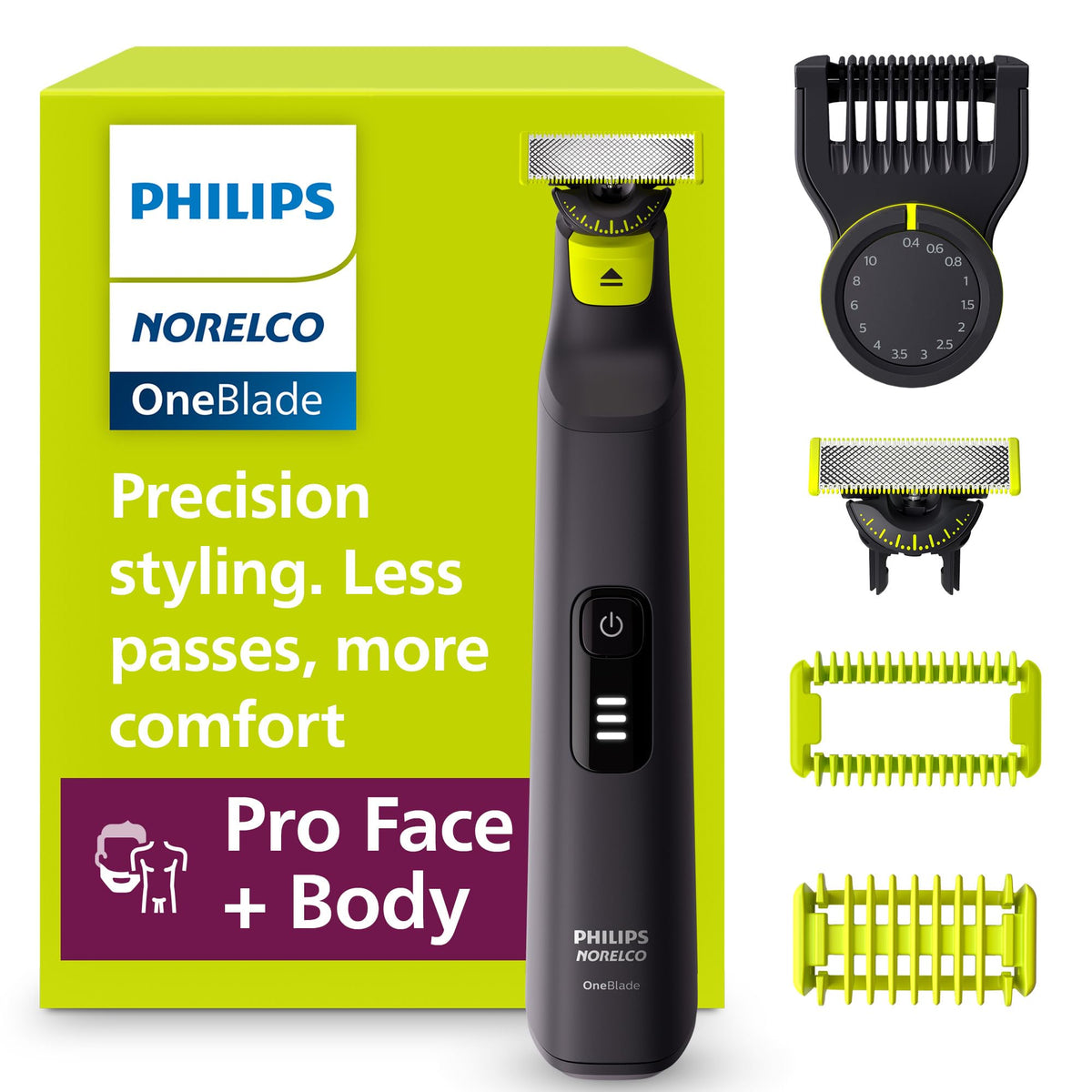 Norelco OneBlade Pro 360 Face + Body Trimmer front view