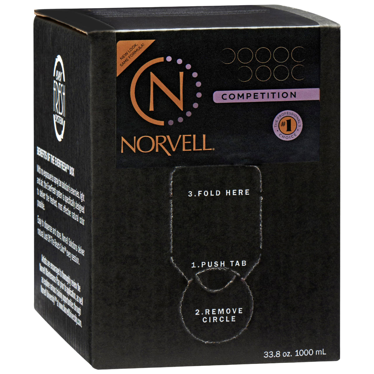 Norvell Competition Tan 34 Oz front view with raspberry almond fragrance