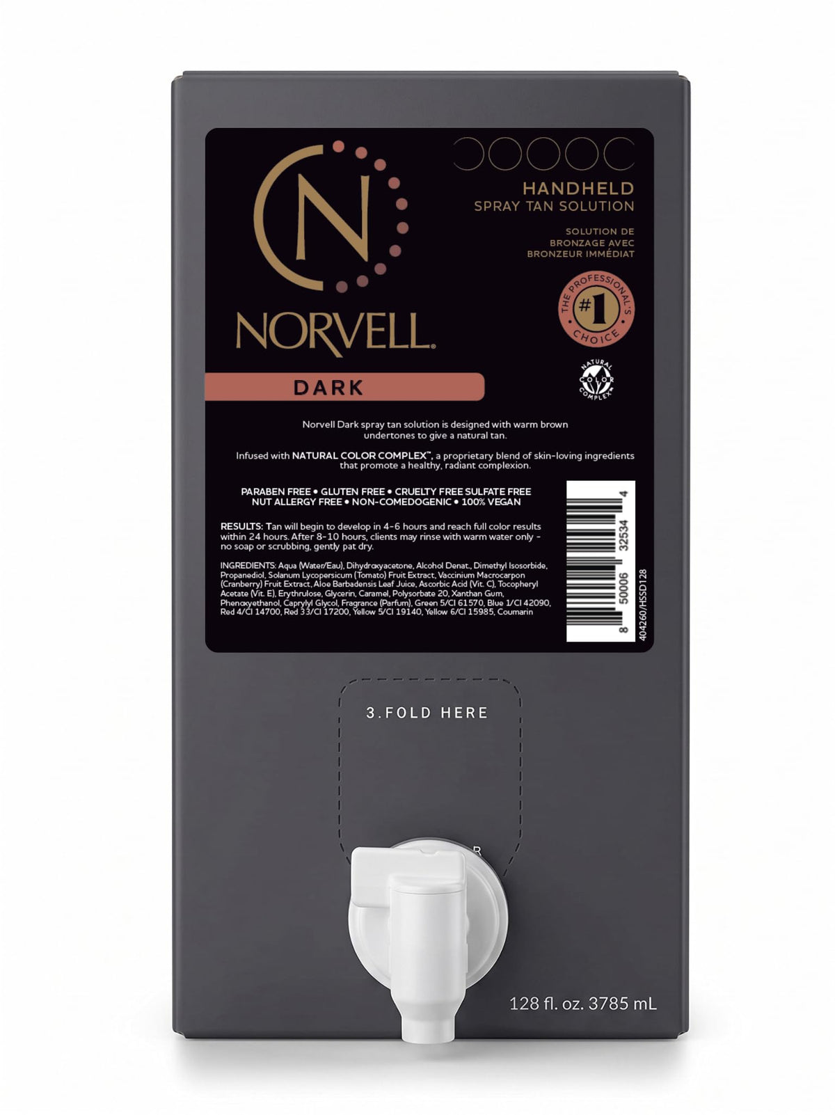 Norvell Premium Spray Tan Solution Dark 128 fl oz front view