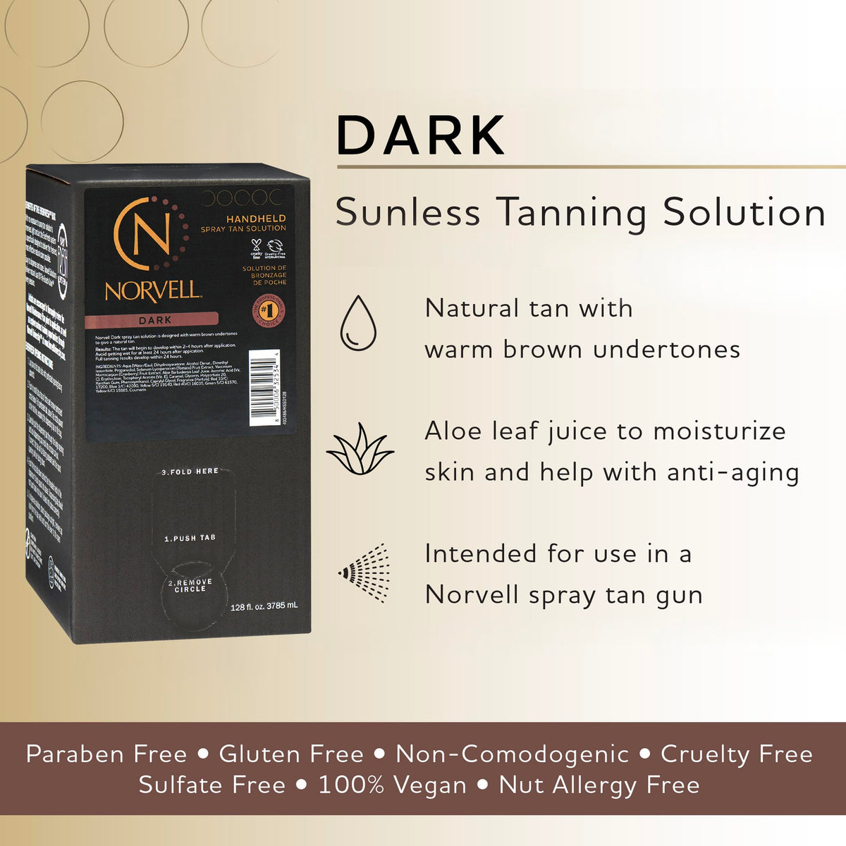 Norvell Premium Spray Tan Solution Dark bottle side view