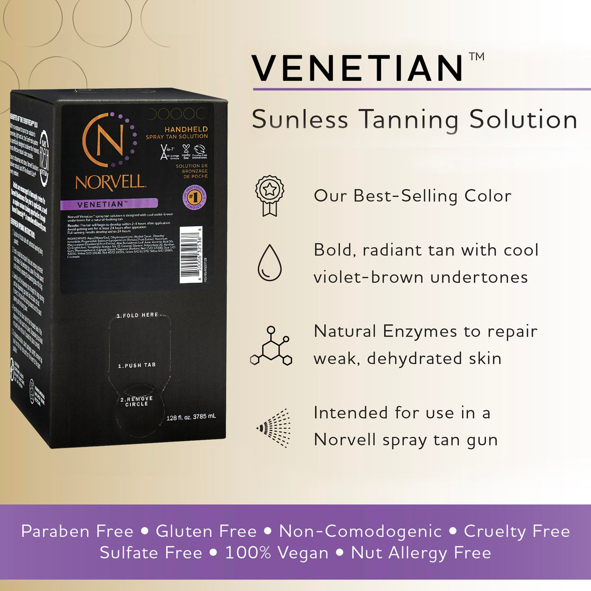Norvell Premium Spray Tan Solution Venetian 128 fl oz back view