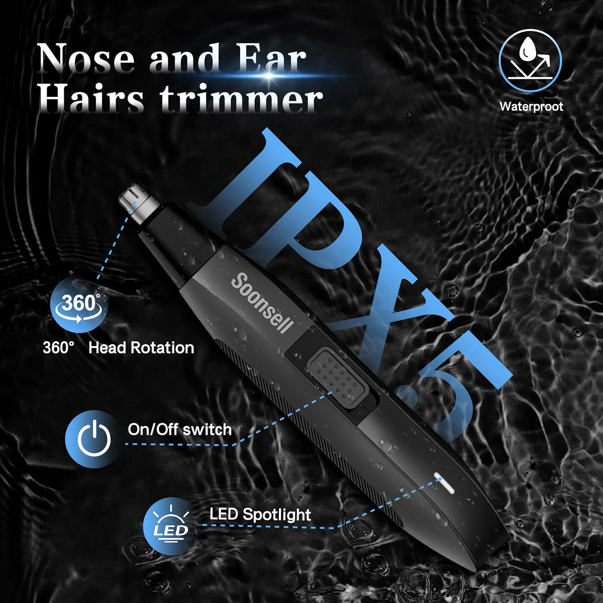 Nose and ear hair trimmer from Soonsell in use