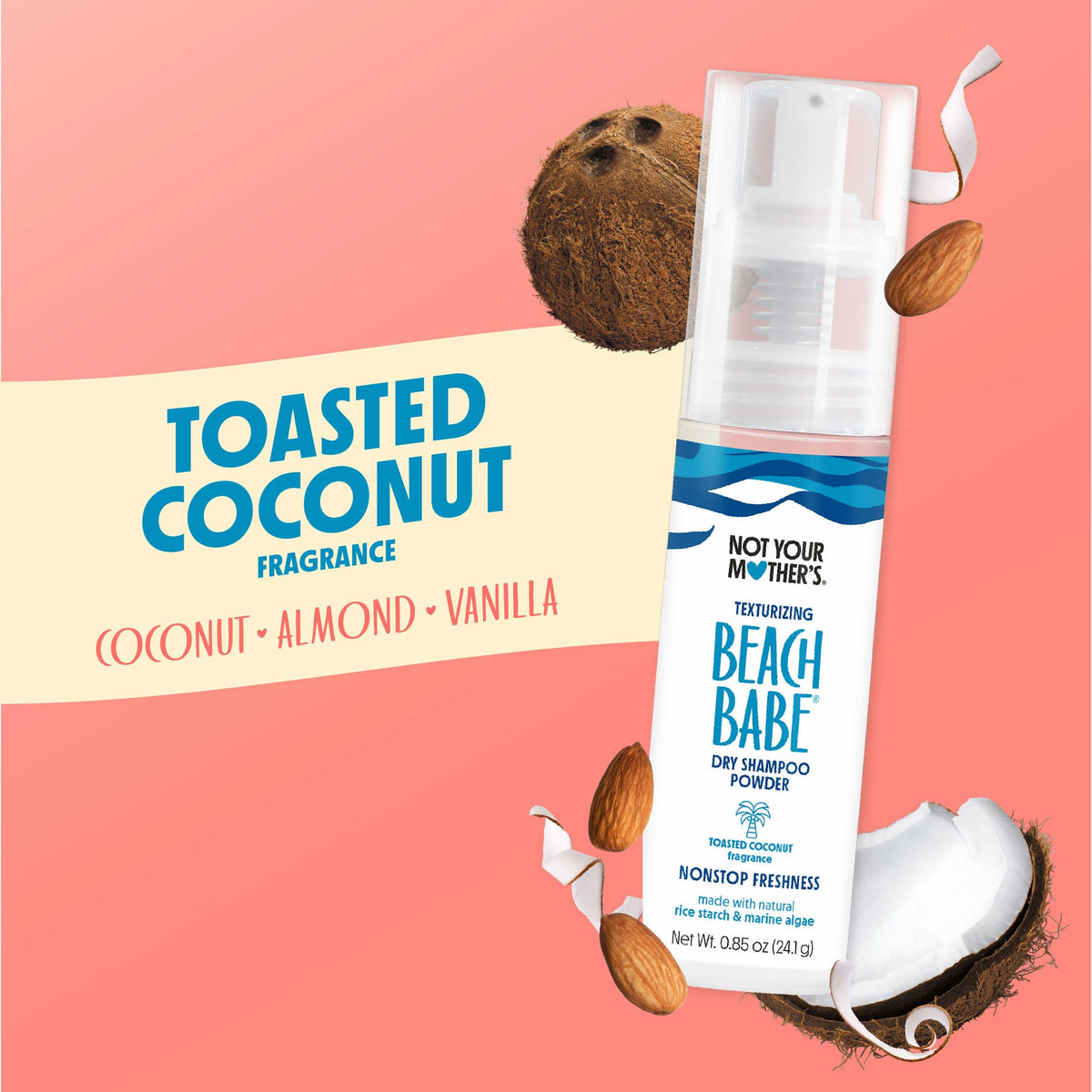 Not Your Mother's Beach Babe Dry Shampoo Powder with beach background