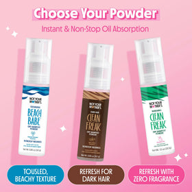 Not Your Mother's Clean Freak Dry Shampoo Powder 2 Pack on a bathroom counter