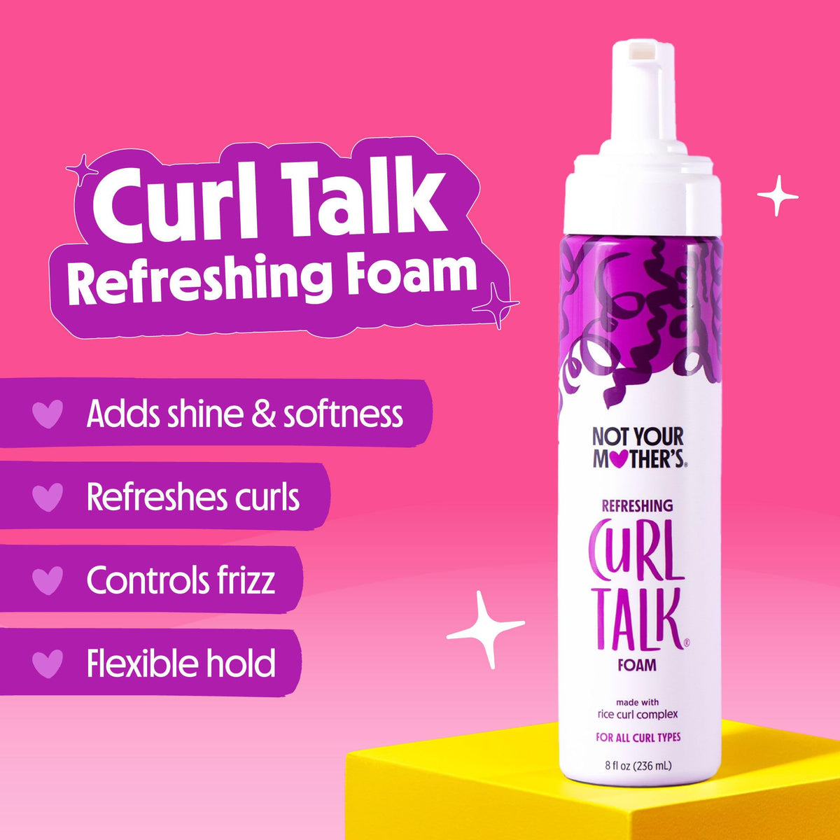 Not Your Mother's Curl Talk Curl Foam being applied to hair