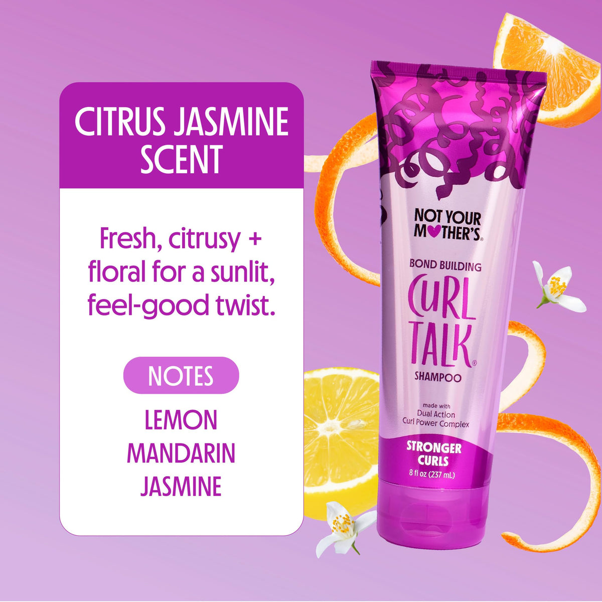 Not Your Mother's Curl Talk Shampoo and Conditioner in a bathroom setting