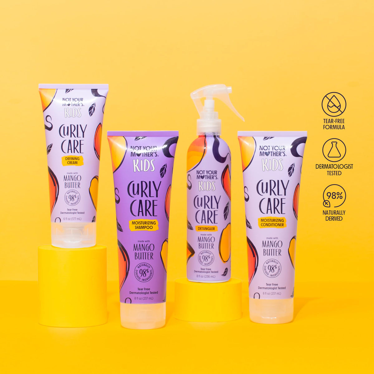 Not Your Mother's Kids Curly Care products on a bathroom counter