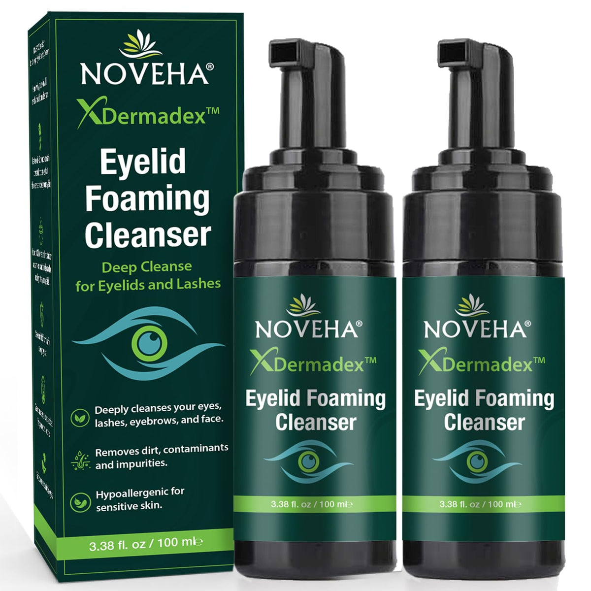 NOVEHA Extra Strength Tea Tree Foaming Cleanser front view 100ml