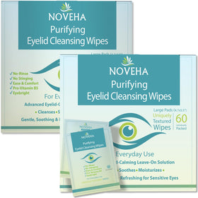 NOVEHA Eyelid & Lash Wipes 120PCs packaging front view