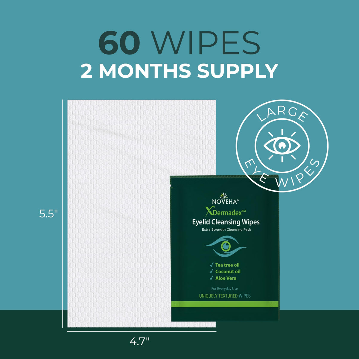 NOVEHA Eyelid & Lash Wipes box side view