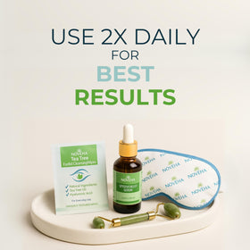 NOVEHA Eyelid & Lash Wipes lifestyle scene with user