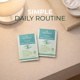 NOVEHA Eyelid & Lash Wipes with a travel bag