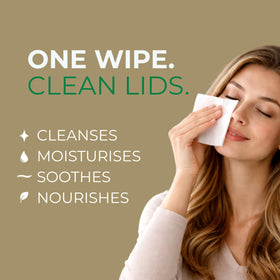 NOVEHA eyelid wipes showing individual packaging