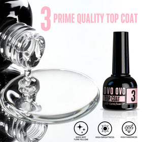 NOVO OVO Black Bottle No Wipe Top Coat front view
