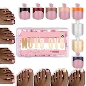 NOVO OVO Colorful French Tip Toe Nail Tips packaging front view
