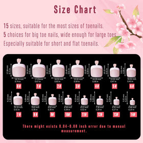 NOVO OVO Fake Toe Nail Tips Baby Pink size variety