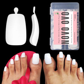 NOVO OVO Fake Toe Nail Tips Pure White front view