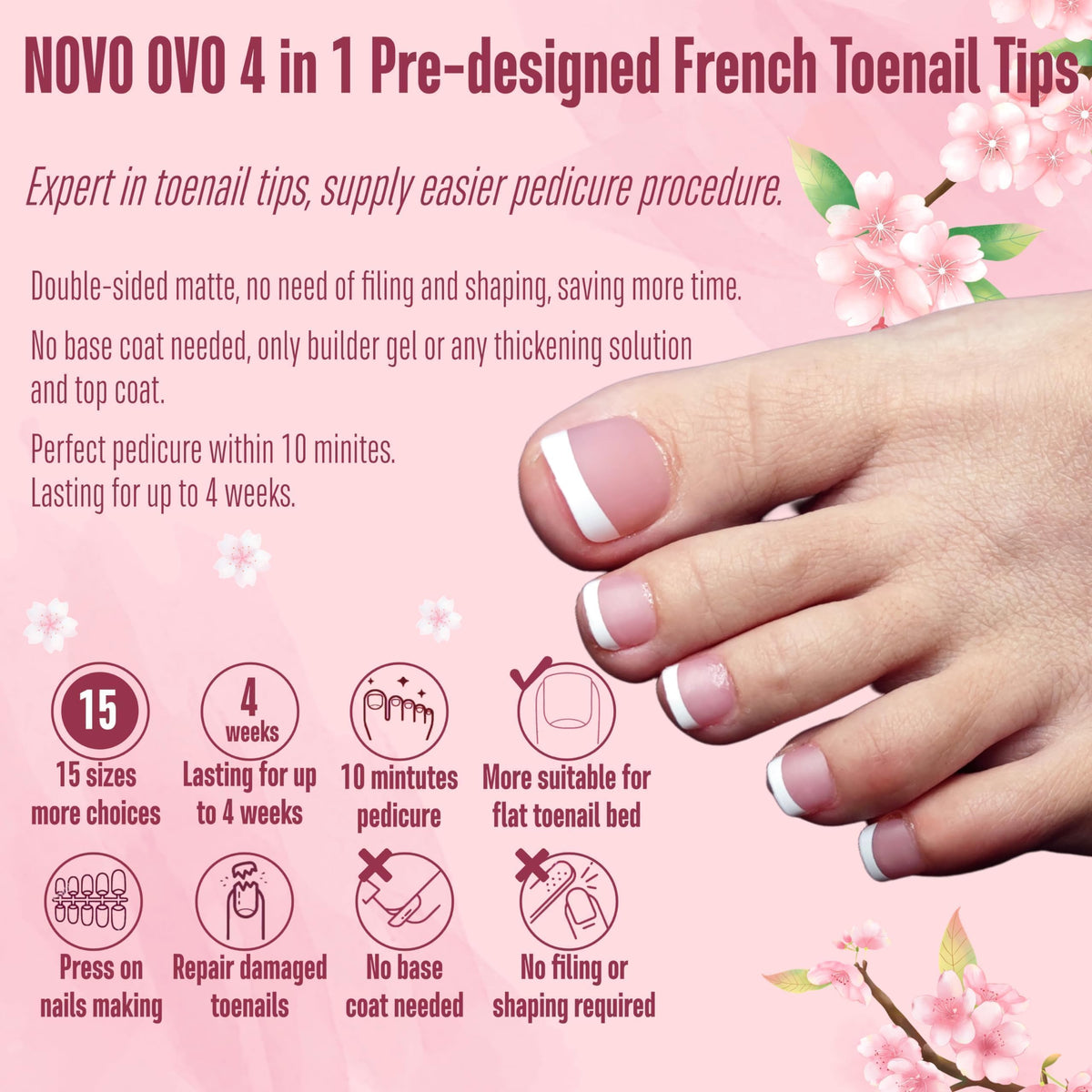 NOVO OVO nail tips in assorted sizes for toes